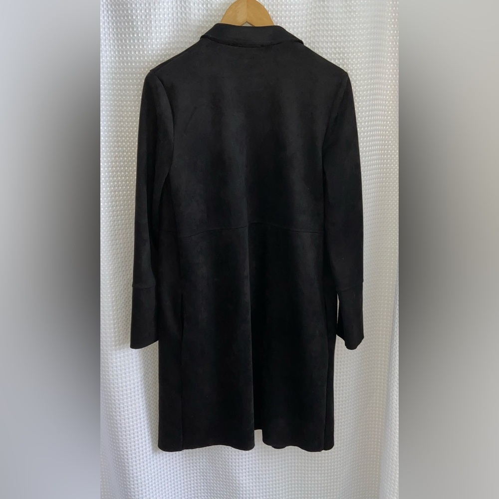 ZARA black faux suede midi Blazer Coat size small - Picture 10 of 12